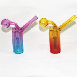 Mini Glazen Bubble Pijp Oliebrander Bong Waterleidingen met Dikke Waterpijp Pyrex Recycler Handpijp Dab Bongs voor Roken Kleine Rig