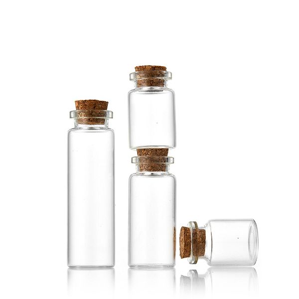 Mini botella de vidrio transparente a la deriva con tapones de corcho de madera para favores de la boda Decoraciones de Halloween