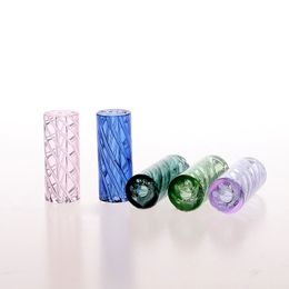 Mini -glasfiltertips met 7 gaten rond mondstreep kleur druppels voor droog kruiden tabak rollend dikke pyrex glazen diameter 12 mm hoogte 30 mm water pijpglas bong