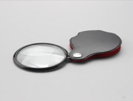 Mini loupe De poche à lentille en verre avec pochette en cuir loupe pliante outil Lupas De Aumento Microscope Ferramentas8784084