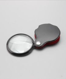 Mini -glazen lens Pocket vergrootglas met lederen zakje vouw vergrootglas gereedschap lupas de aumento microscoop ferramentas742907