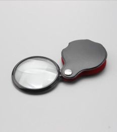 Mini -glazen lens Pocket vergrootglas met lederen zakje vouw vergrootglazen gereedschap lupas de aumento microscoop ferramentas1847269