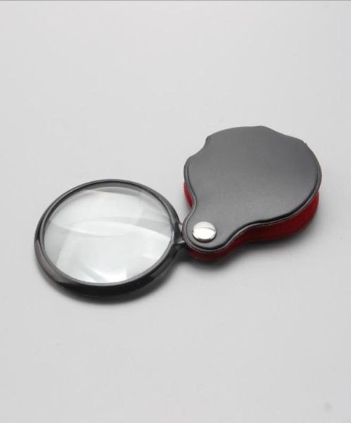 Mini Glass Lens Pocket Gagnifier avec poche en cuir pliage de lunettes de grossesse Lupas de Aumento microscope Ferramentas7742907