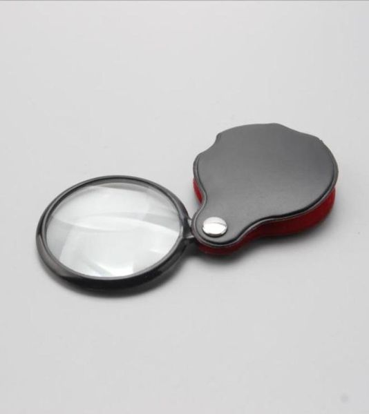Mini Glass Lens Pocket Gagnifier avec poche en cuir pliage de lunettes de grossesse Lupas de Aumento microscope Ferramentas1847269