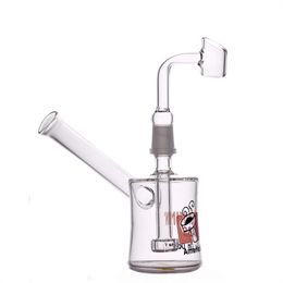 mini brûleur à mazout en verre Bong plate-forme pétrolière Dab de Dunkin avec recycleur de filtre à matrice perc narguilés mini bécher Bongs avec tuyau de brûleur à mazout en verre de 14 mm