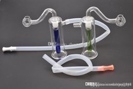 Mini quemador de aceite de vidrio Bong para plataformas de dab Bongs 10 mm Ash Catcher Hookah Pipe Tubo de burbujeo de agua para fumar con tubo de quemador de aceite de vidrio de 10 mm