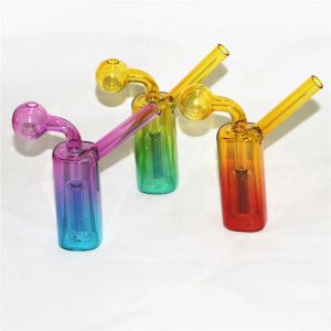 Mini -glazen olie -brander Bong Hookah Water Pijpen met dikke Pyrex Heady Recycler Dab Rig Hand Bongs voor het roken van Ash Catcher Bubble LL