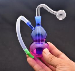 Mini Glass Aceite Burner Bong Water Wipes con plataforma de reciclador Dab Rig Hand Bongs de espesor Pyrex Hooká con cabeza para fumar con pipa de aceite de 10 mm tubería ZZ