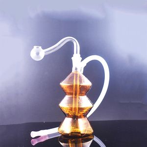 Mini verre Pipes à fumer Bubbler brûleur à mazout Bong en ligne cage à oiseaux recycleur eau Bongs dab Rigs narguilés avec tuyau de brûleur à mazout en verre bateau gratuit