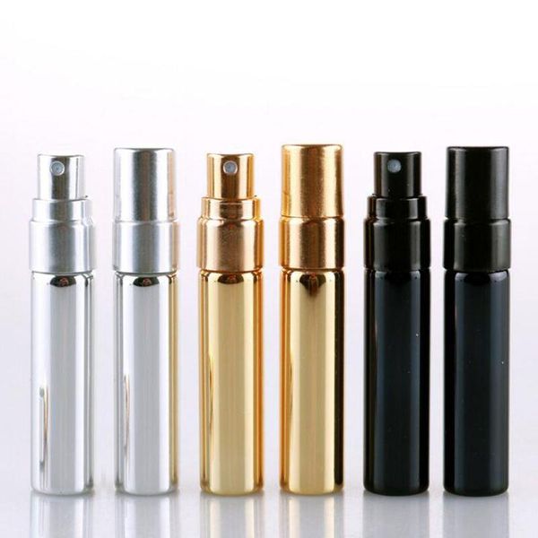 Mini flacons en verre bouteilles de parfum 5ml voyage rechargeable Portable vide atomiseur or argent noir flacon pulvérisateur de parfum Pajll