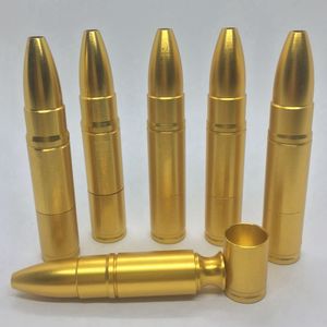 Mini Goud Aluminium Pijpen Bullet Cartridge Vorm Kruid Tabak Draagbare Verwijderbare Filterkom Innovatieve Handpijpen Filter Mondstuk Sigarettenhouder