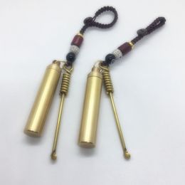 Mini goud roken messing pil pot kruip tabak kruid molenaar opslag stash fles draagbare vinger touw dabber wasolie lepel lepel snuff snuffelen sniffer snuffer afdichting tank