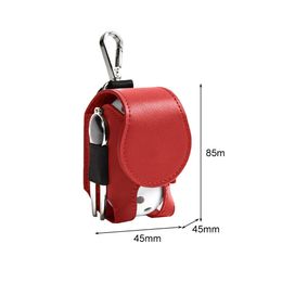 Sac de rangement à balle de golf mini avec sac double bille portable sac en cuir PU portable avec porte-courroie de golf à boucle en métal