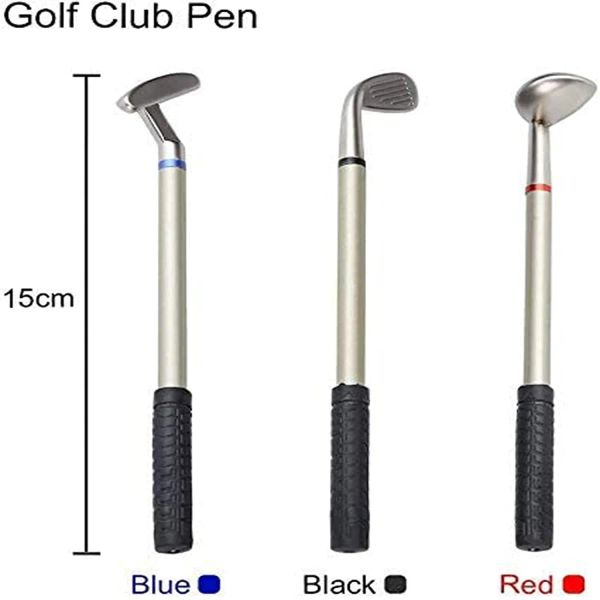 Mini Golf Cart Bag Pen Pen Pen con reloj y 3 bolígrafos de regalos de golf para hombres de escritorio Padre Maestro Golfer Fans Drunk envío