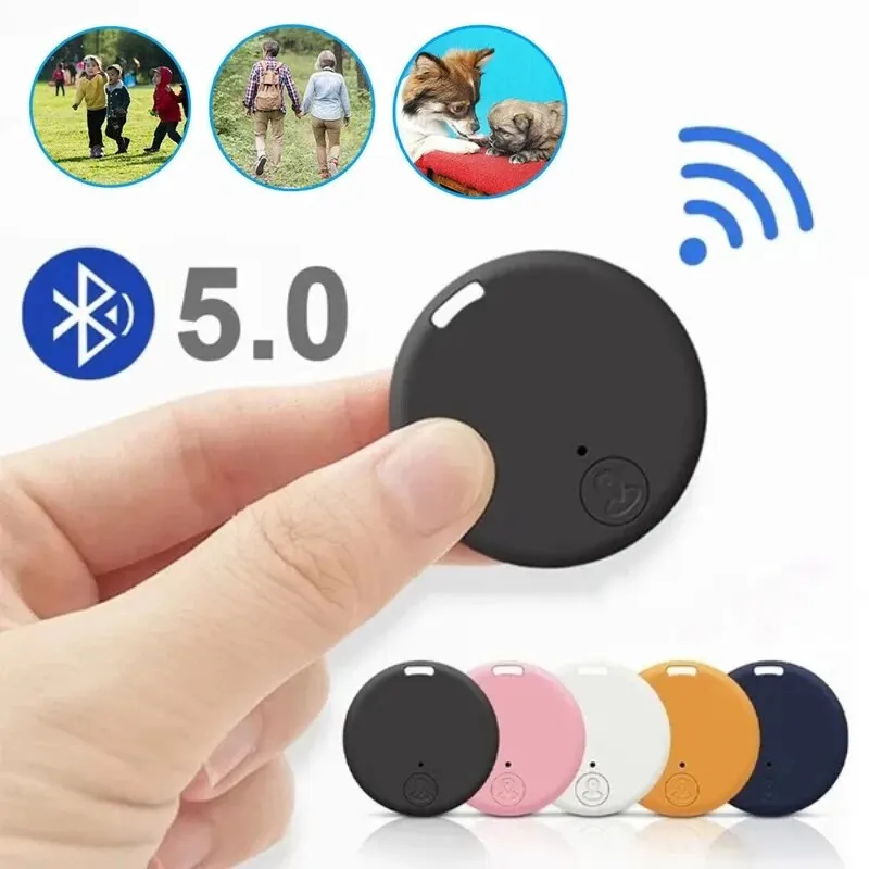 Mini GPS Bluetooth 5.0 Tracker AntiLost Device Round Pet Kids Bag Wallet Tracking Smart Finder Locator