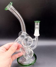 Mini verre vert eau Bong narguilés épais tuyaux de fumée huile Dab Rigs Shisha avec accessoires