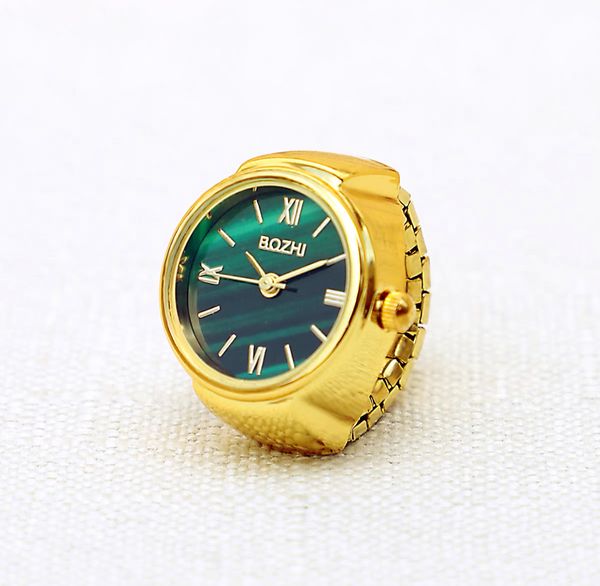 Mini montre verte, dames, or, doigt, étudiant, mouvement à quartz, offre spéciale