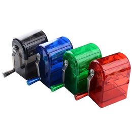 Mini Grinders Transparant Plastic Gear Roller Hand-Crank Spice Crusher Tobacco Shredder Handlade Grinders Rookgereedschap Rookgereedschap