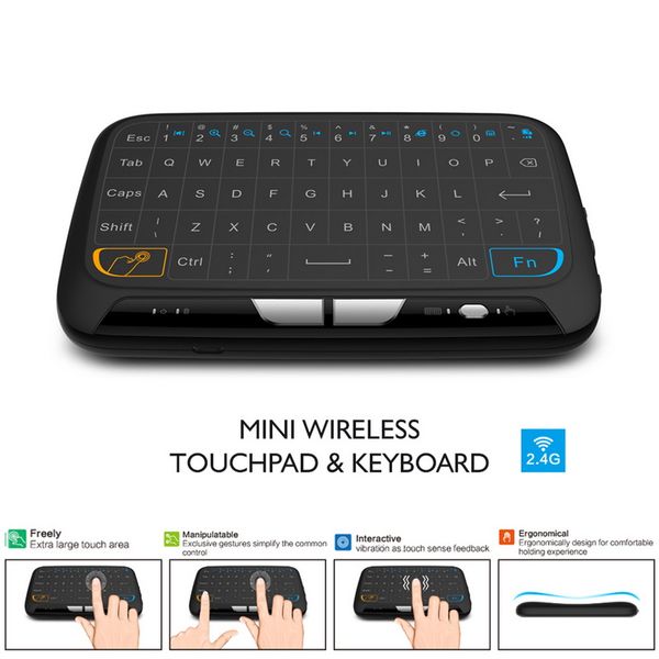 Mini clavier sans fil H18, 2.4GHz, Air/Fly Mouse, télécommande de jeu, pavé tactile, pour Android TV Box, Notebook, tablette, Pc, DHL