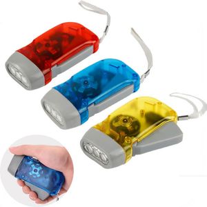 Mini main presse lampe de poche porte-clés lanières extérieur Portable lampe de poche en plastique 3LED outil d'éclairage