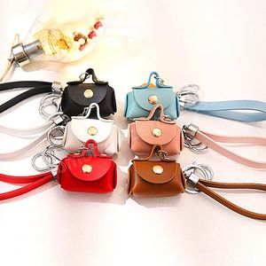 Mini sac à main porte-clés en cuir PU, petit portefeuille, porte-monnaie, pendentifs, écouteurs, étui de rangement, porte-clés de voiture, cadeaux décoratifs