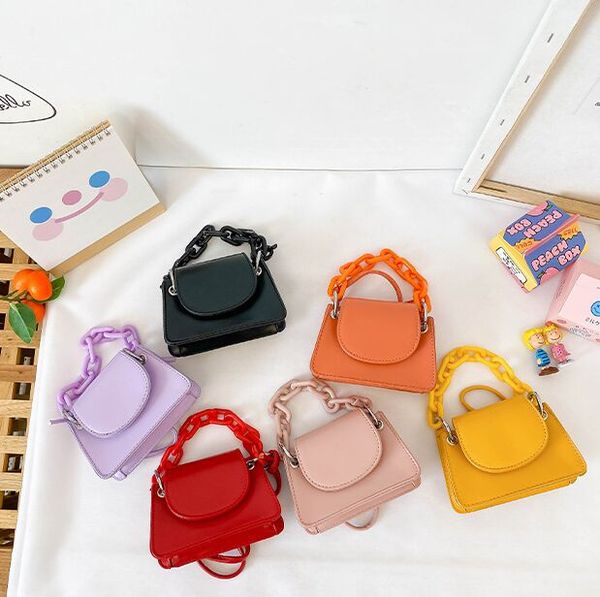 Mini bolsos bolso de niña bolso de hombro de moda bolsos de cadena bolso de niños 6 colores elegir fábrica al por mayor