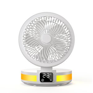Mini HBQ F06 Portable koele ventilator opvouwbare roteerbare roteerbare aanraakregeling Temperatuur Display Aromas LED -functie met retailbox