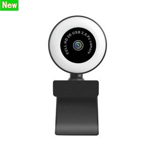 2K Computer Camera Webcam Autofocus HD Fill Light Web Cam met Microfoon LED voor YouTube LIV