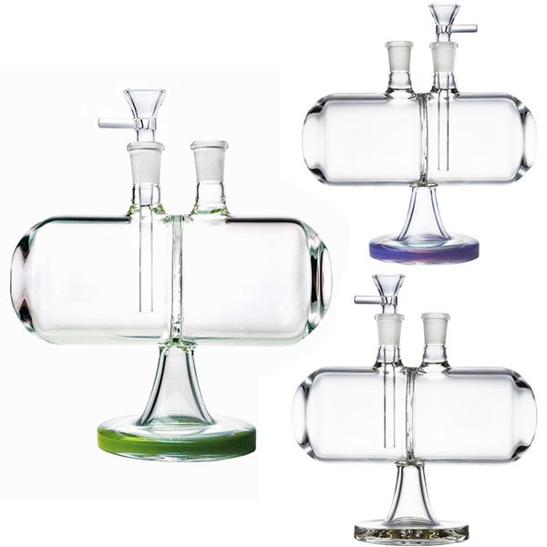 Heady Glass Hookahs Infinity Waterfall Dab Rigs Oil Rig Cool Bong Violet Vert Clair Tuyaux D'eau Unique Inversible Gravity Pipe XL-2061