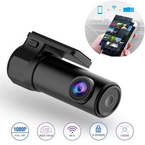 Mini oculto 1080p Full HD vehículo coche DVR cámara de salpicadero WiFi cámara 170 grados inalámbrico interconexión de teléfono móvil registrador automático