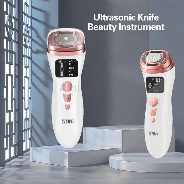 Mini HIFU 2.0 Machine couteau à ultrasons Machine de beauté RF Radio fréquence EMS microcourant ascenseur raffermissement des rides de la peau soins de la peau