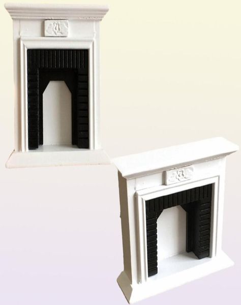 Mini casa para muñecas Muebles europeos blancos Kits de construcción de modelos de casa de muñecas 1 12 Casa de muñecas de madera Chimenea creativa 2206101653924