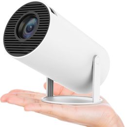 Mini proyector doméstico HY300 Corrección trapezoidal automática Proyector inteligente portátil 4K/ 200 con WiFi 2.4/5G, BT 5.0, pantalla de 130 pulgadas, giro de 180 grados, vídeo doméstico P