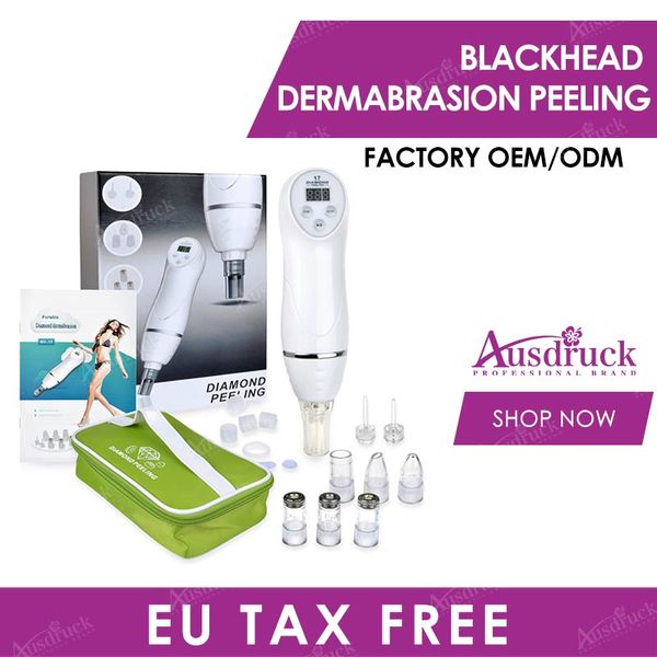 Mini uso en el hogar Diamond Microdermabrasion Dermabrasion Peeling limpieza al vacío cuidado de la piel facial arrugas máquina de tratamiento del acné con carry ce