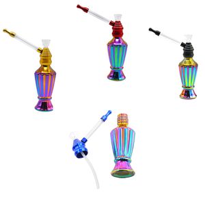 Mini narguilé couleur métal tuyaux de fumée tuyau d'eau verre filtré tuyau Portable bouteille tuyau et accessoires de cigarettes