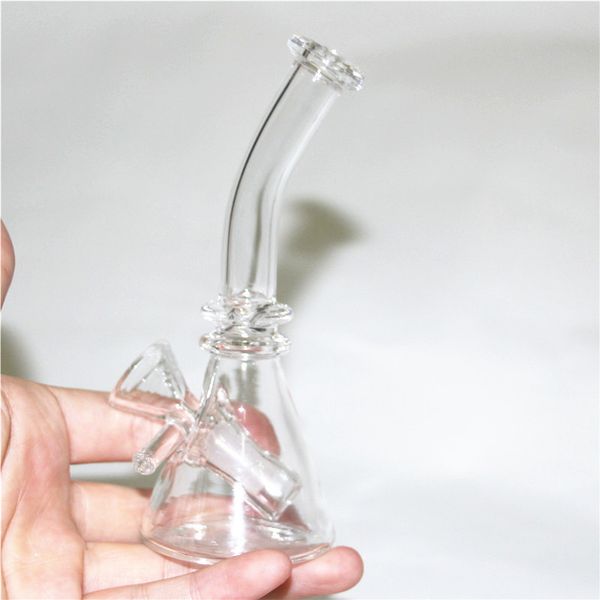 Mini Hookah Water Pipes Dab Rig Oil Rigs con tazón Glass Bong 14mm Joint Showerhead Perc Heady clear Small Bongs Pipe