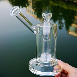 Mini -waterpijp 8 inch Glazen Bongs Mobius Matrix Bong heldere handpijp 18 mm gewricht Sidecar waterleidingen 5 mm dikke glazen olie DAB -rigs met logo