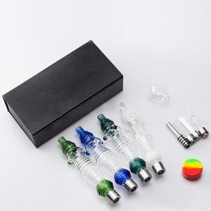 Mini Narguilés NC Kits Nector Collector 14mm Fumer Pipe À Main Paille Quartz Céramique Titane Nail Brûleur À Huile Tuyaux 150mm Longueur NC31