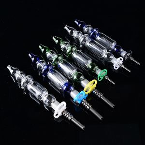 Mini Hookahs Nector Collector Kits 10 mm 14 mm gewricht met titaniumpunt DAB OLIE RIGS STOM GLASSCHACHT NC Collectors Small