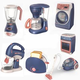 Mini Household Appliances Kitchen Toys Children Pretend Play Washing Machine Vacuum Cleaner Toy Toaster Cooker Toys Girls Boys