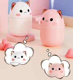 Mini -luchtbevochtiger 250 ml USB luchtbevochtiger schattige kawaii geur diffuser met gloeiende donkere koele mist slaapkamer stomme kantoor bureau h4041452