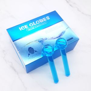 Mini Ice Globes Oogmassager Set Cold Face Rollers Beauty Ice Globes Gezichtsmassage Gereedschap Verstast de huid vermindert fijne lijntjes