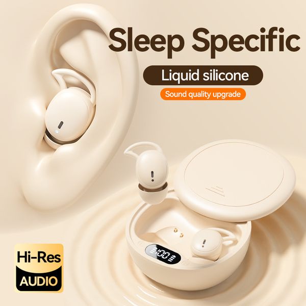 Mini écouteurs sans fil intra-auriculaires BT Sleep Music Call Éditeurs Long Battery Life Sliding Charging Compartement Finger-Fring Touch Sports Headsets avec affichage numérique