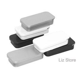 Mini Iron Box Metal Slide Top Containers Rectangle Solid Perfume Cream Push-Pull Box Empty Paper Clip Ornament Storage Organizer TH1069