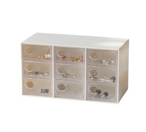 Mini Sieraden Lade Organizer met 9 Laden Kunst Ambachten Opbergdoos Haarspelden Clips Container Kantoorbenodigdheden Opbergdoos7529602