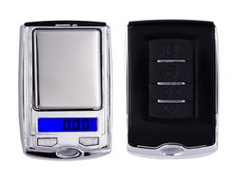 Mini Jewelry Scale Car Key Design 200G X 001G Elektronische digitale draagbare zakschalen voor sieraden Herbs6240012
