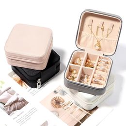 Mini caja de almacenamiento de joyas, joyero portátil de viaje, bolsa compacta para anillos, caja decorativa, fabricante, venta al por mayor