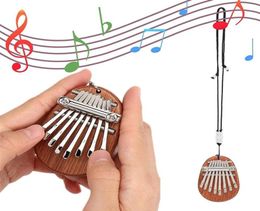 Mini Kalimba Duimpiano Draagbare Ontdekking Massief Hout 8 Toetsen Marimba Muzikale Vingerpiano voor Kinderen Volwassenen Beginners235O1552579