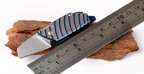 Mini Key Couteaux pliants D2 Steel Tactical Outdoor Couteau Titane Poignée Baule Poulage de camping Outils de survie de la poche ouverte Bouteille ouverte 3065916