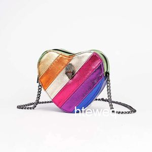 Mini Kurt Geiger Women Eagle Heart Rainbow Sacs d'épalsine Petites chaînes de cuir Sac à main sac d'embrayage à main sac de créateurs de diamants pour femmes